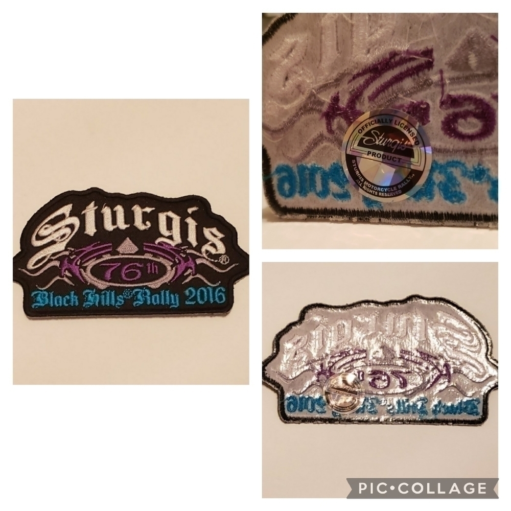 Sturgis Black Hills Rally - 2016 - Patch Black Purple Teal New With Seal